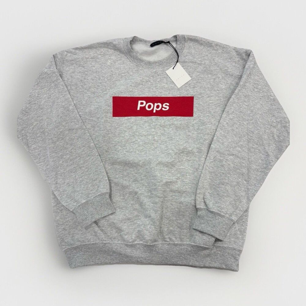 Hatch Sweater Mens Size Large Gray Pops New Dad Pullover Crewneck NWT